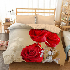 3D mikrosatīna gultas veļa 200x220 30 Royal Roses Red 0024 Bed&You
