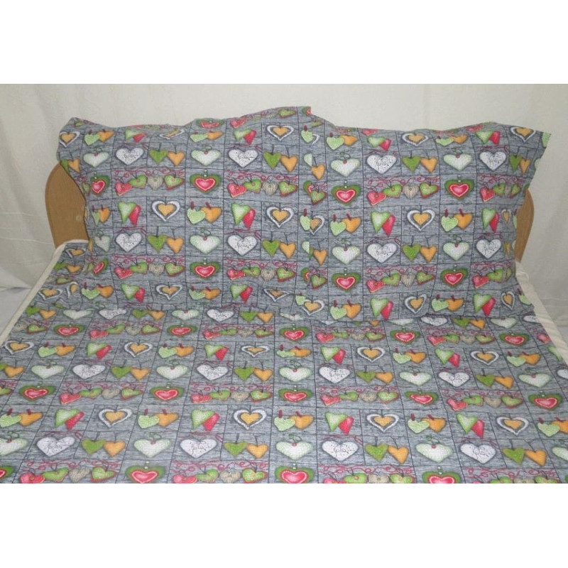 Mizas pakaiši 140x200 230 pelēkas sirsniņas krāsainas pogas 100% bieza kokvilna