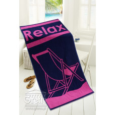 Pludmales dvielis 80x160 Relax fuksijas guļamkrēsls