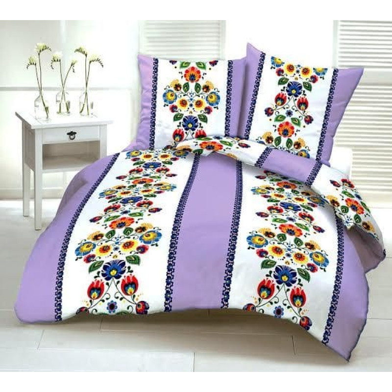 Mizas pakaiši 140x200 222c Łowicka Violeta ar pogām 100% bieza poļu kokvilna