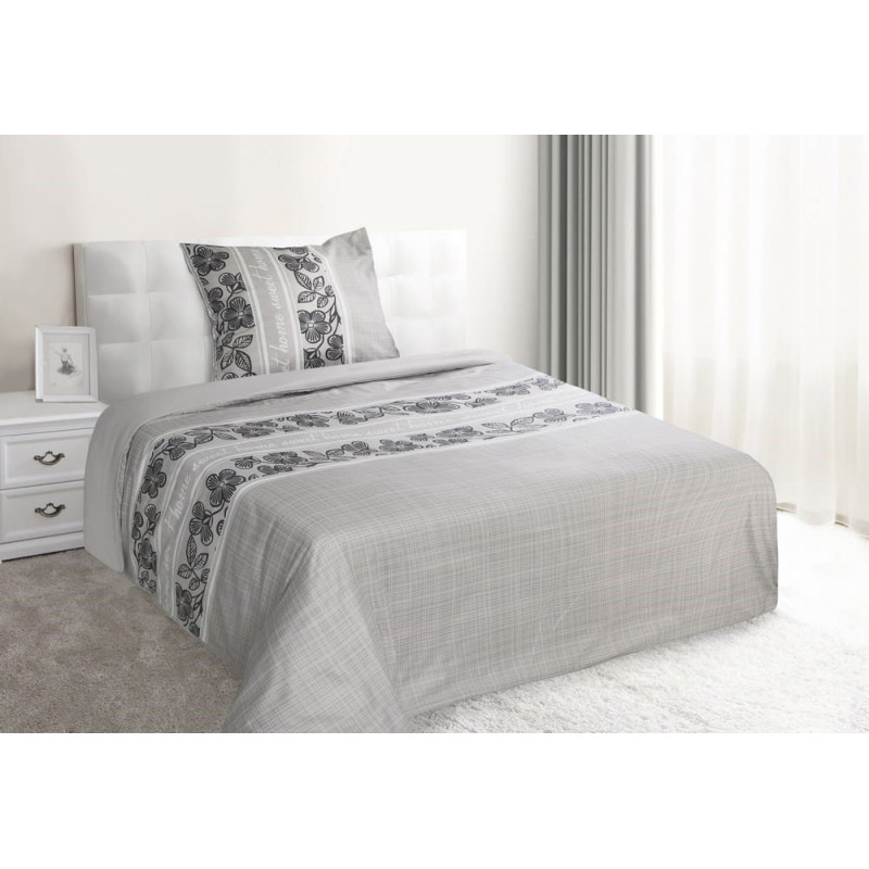 Mikrošķiedras gultas veļa 160x200 Marley tērauda bēša ar ziediem