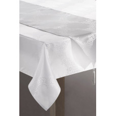 Dekoratīvais galdauts 140x180+40x140cm. Sue 1 balts sudrabs