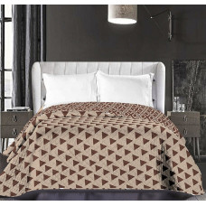 Decoking Dekoratīvais gultas pārklājs 240x260 Hypnosis bēšs brūns, abpusējs, trīsstūri
