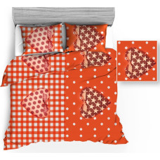 Mizas pakaiši 140x200 1325 oranžas baltas sirsniņas polka punktiņi režģis zvaigznes 436N ar abpusēju rāvējslēdzēju