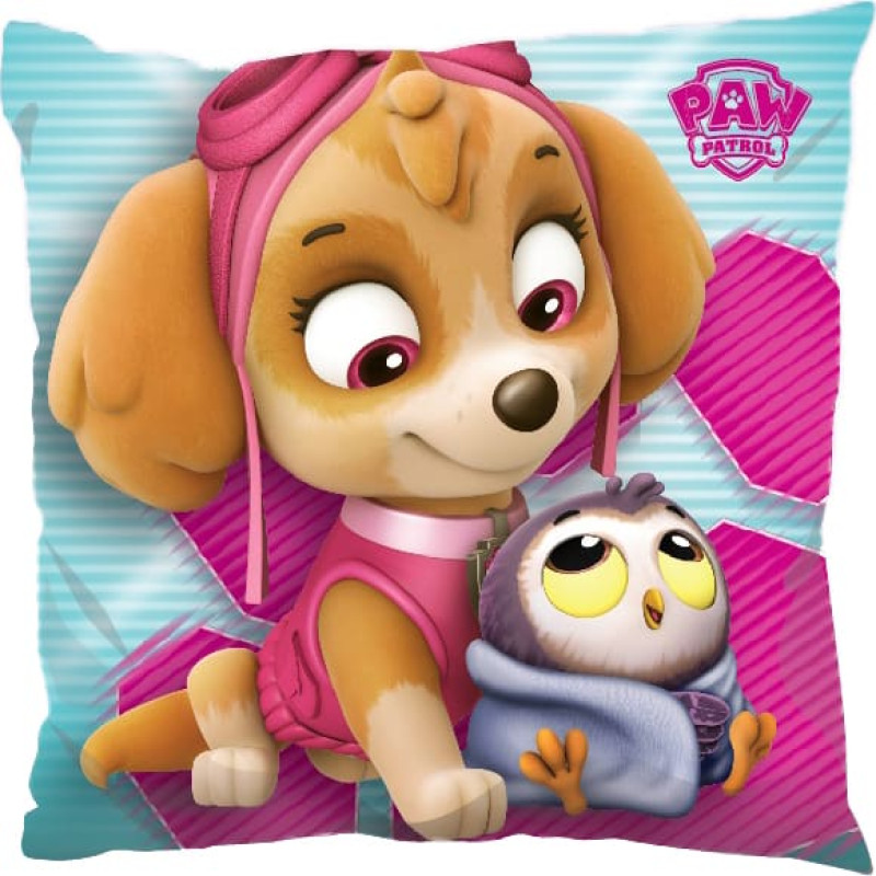 Bērnu spilvendrāna 40x40 3D Paw Patrol Paw 4824 Dogs Skye rozā 610-090