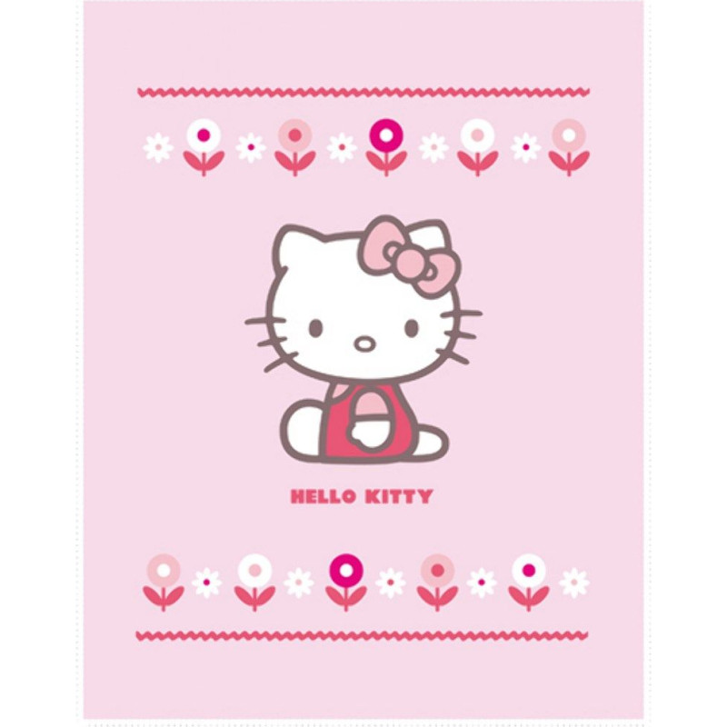 CTI Koraļļu flīsa sega 110x140 Hello Kitty 8197 Caroline kaķis 200 g/m2 bērnu pleds