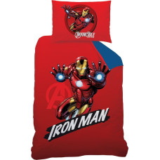 CTI Kokvilnas gultas veļa 140x200 Avengers 7655 Captain America Iron Man tumši zila sarkana spilvendrāna 70x90