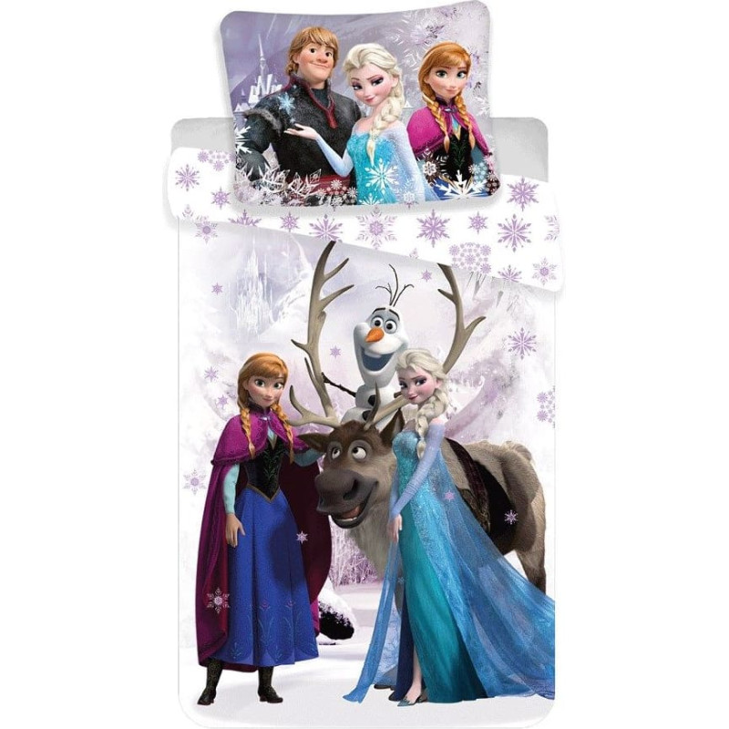 Bērnu gultas veļa 140x200 Frozen Frozen 2161 Anna Elsa Olaf Sven spilvendrāna 70x90