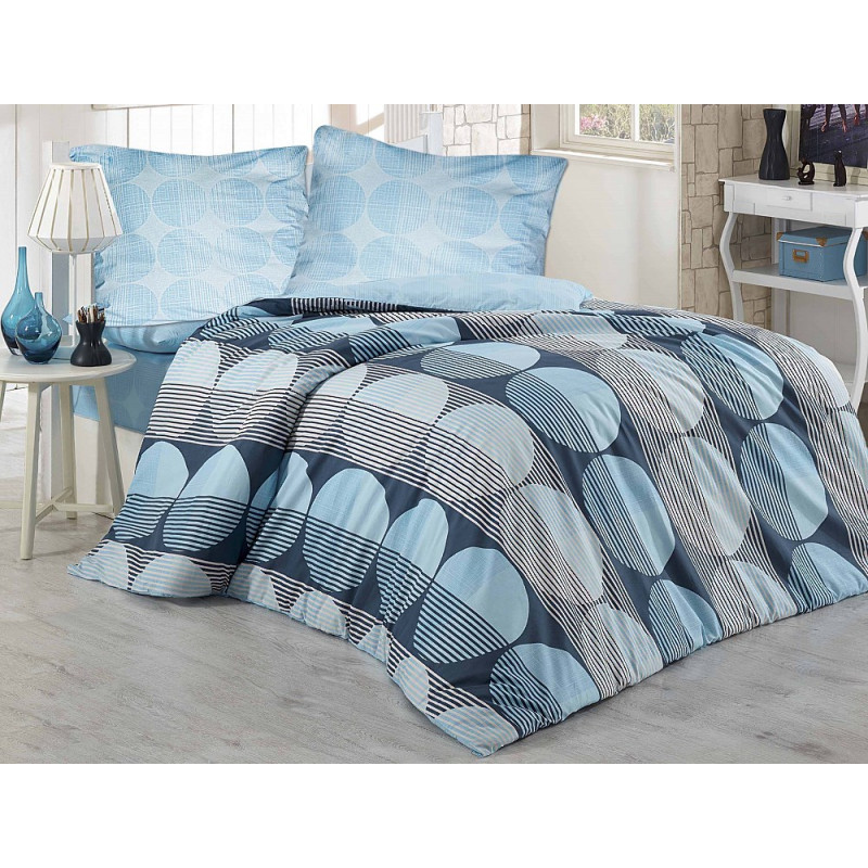 Kokvilnas gultas veļa 160x200 Zara Blue Exclusive premium