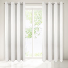 Gatavs aizkars ar cilpām 140x250 Davena balts sudrabs