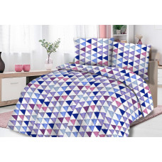 Flaneļa gultasveļa 200x220 31448/2 violeti zili trīsstūri