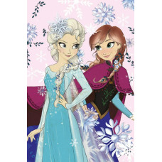 Flīsa sega 100x150 Frozen Frozen 8231 Anna Elsa pasteļkrāsas bērnu pleds