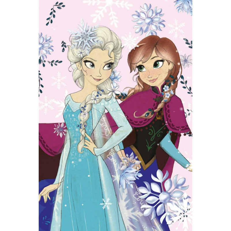Flīsa sega 100x150 Frozen Frozen 8231 Anna Elsa pasteļkrāsas bērnu pleds