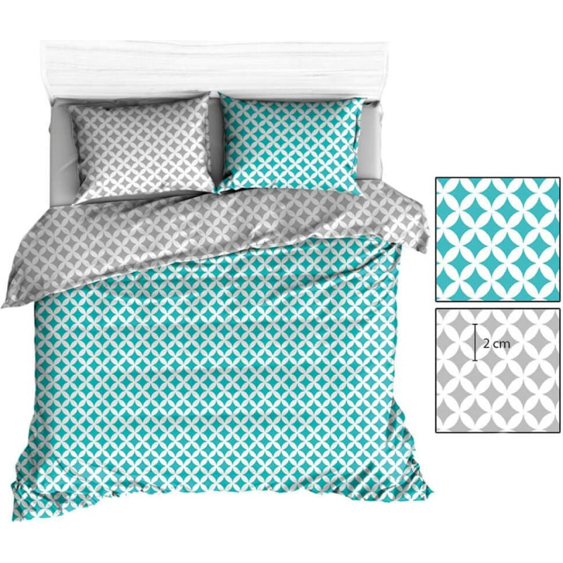 Kokvilnas spilvendrāna 50x60 R142 pelēka tirkīza maroka balta 208N 213N