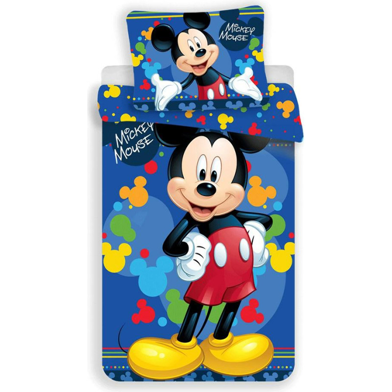 Bērnu gultas veļa 140x200 Mickey Mouse Mickey 8392 zila spilvendrāna 70x90