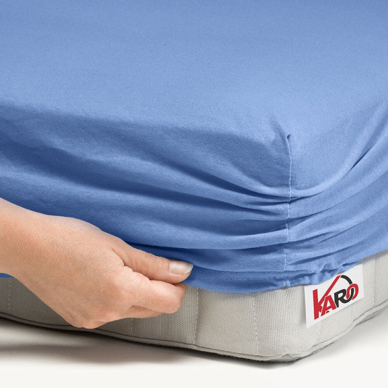 Džersija palags ar elastīgo joslu 220x240 zils 038 biezs 150g/m2