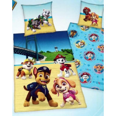 Kokvilnas gultas veļa 140x200 Paw Patrol Paw 3751 Dog Bridge spilvendrāna 70x90