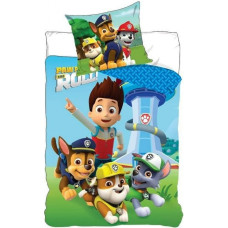 Kokvilnas pakaiši 160x200 Paw Patrol Paw 7428 Ryder Rocky Chase Rubble suņi darbībā draugi