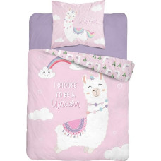 Jauniešu gultas veļa 140x200 Lama 4518 Lamy rozā violeta 3028 A
