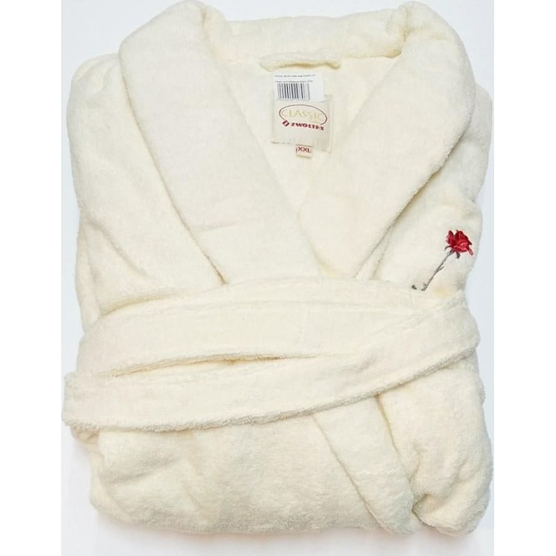 Sieviešu garais frotē peldmētelis Zwoltex 2XL Classic ekrii izšūts Izpārdošana par zemu cenu