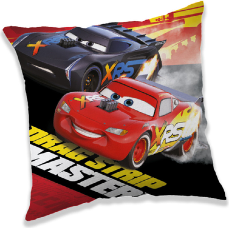 Bērnu spilvens 40x40 Cars 3174 Jackson Storm Lightning McQueen sarkans Cars Masters dekoratīvs