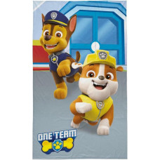 Bērnudārza dvielis 30x50 Paw Patrol Paw Chase Rubble dogs zils pelēks bērnu kokvilna 0687