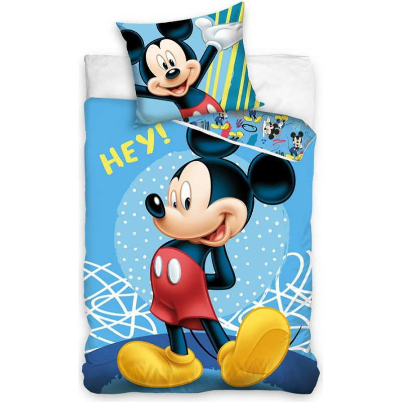 Kokvilnas gultas veļa 140x200 Mickey Mouse Mickey Mouse zila 0389 spilvendrāna 70x90