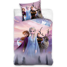 Kokvilnas gultas veļa 140x200 Frozen Frozen Anna Elsa Olaf Kristoff Reindeer Sven 0266 spilvendrāna 70x90