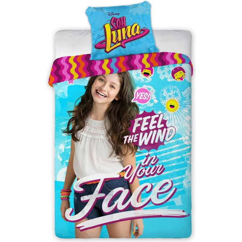 Kokvilnas gultas veļa 160x200 Soy Luna 3298 pusaudžu zila rozā