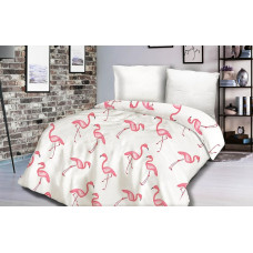 Satīna gultasveļa 160x200 Flamingos balts rozā Ekskluzīvs