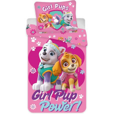 Kokvilnas gultas veļa 140x200 Paw Patrol Paw 5662 Skye Everest rozā spilvendrāna 70x90
