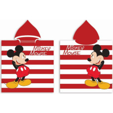 Pončo bērniem 50x100 Mickey Mouse Mickey Mouse sarkans 8220 dvielis ar kapuci bērniem