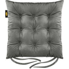Sēdekļa spilvens 40x40x8 Velvet 9 krēslam, grafīta samts ar kaklasaiti, dekoratīvs