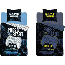 Mirdz tumsā gultas veļa 140x200 3579 A Game Over 8514 Nospiediet Sākt vates paliktņi jauniešu spēlētājiem