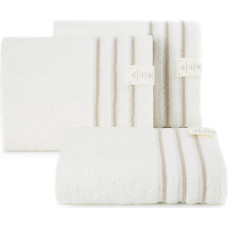 Dvielis 70x140 Cream Jasper, ātri žūstošs, ar dekoratīvu svītrainu apmali, 380g/m2 frotē