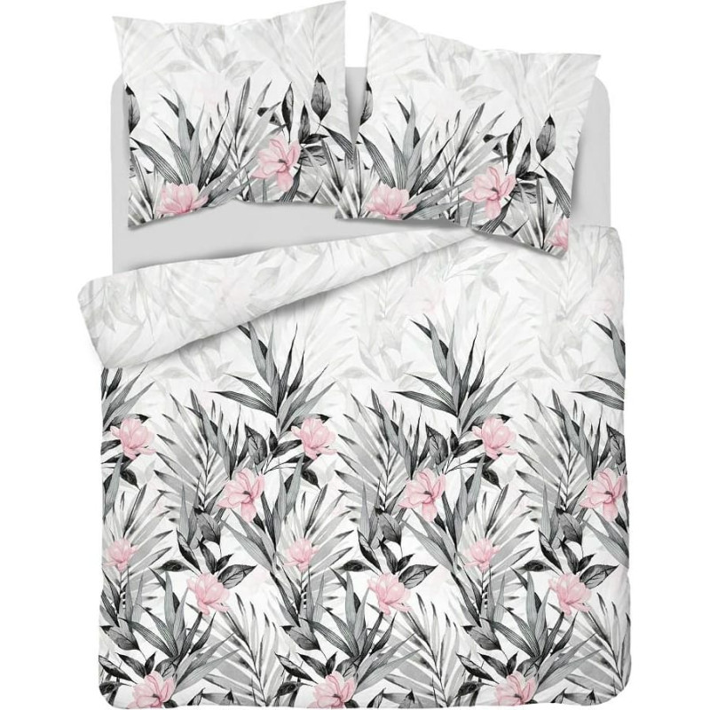 Kokvilnas gultasveļa 180x200 ziedi pļavas grafīts 3836 B Kokvilna 88