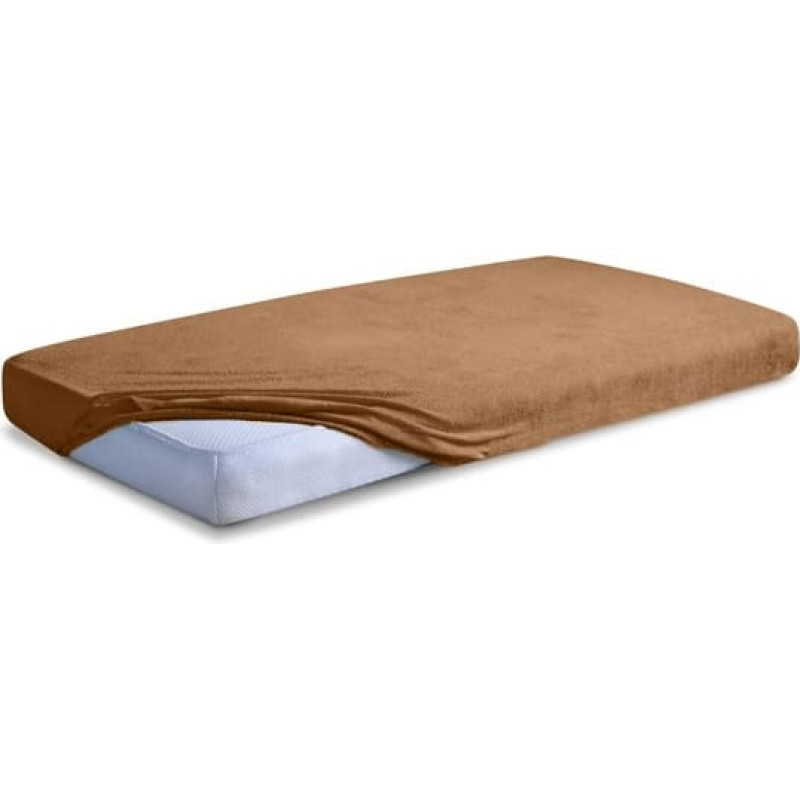 Frotē palags ar gumiju 140x200 brūns 17 Premium