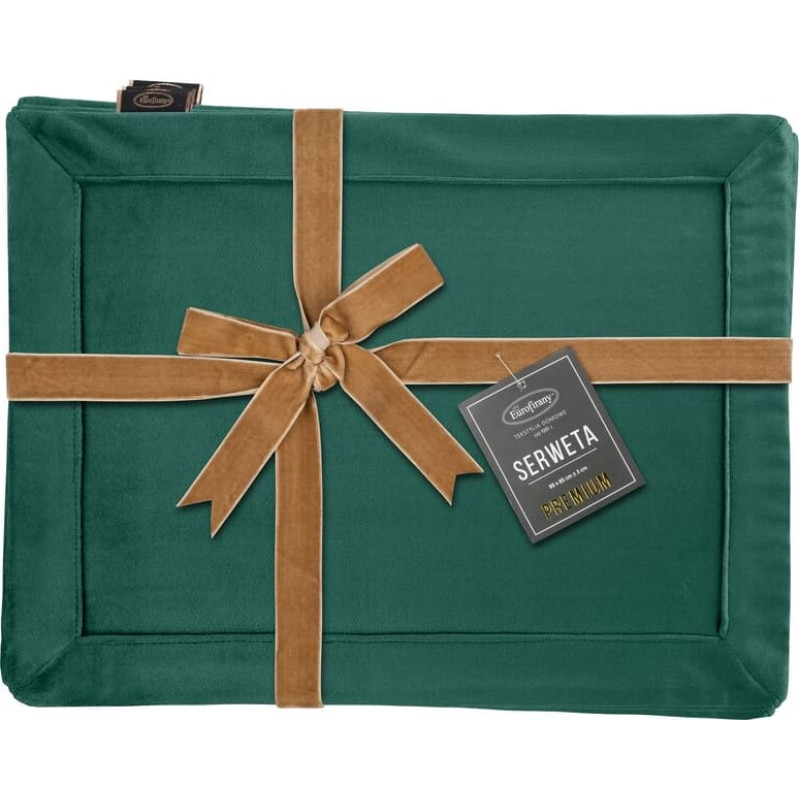 Dekoratīvais galdauts 30x40 Samta salvete paklājiņš zaļš tumšs velūra komplekts pa 4