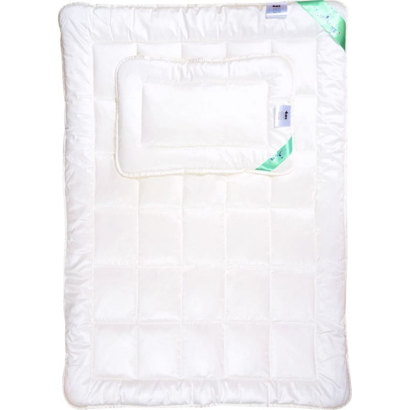 Pusdūnu komplekts 100x135 + spilvens 40x60 Bērnu pusdūns 700g+350g balts