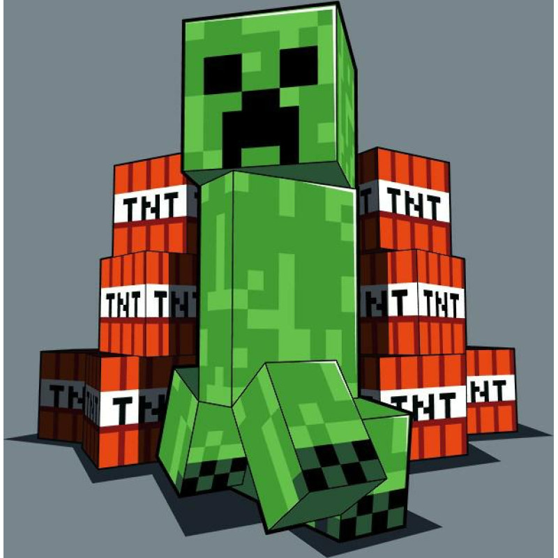 Flīsa sega 100x150 Minecraft TNT 2039 bērnu pleds JF 02