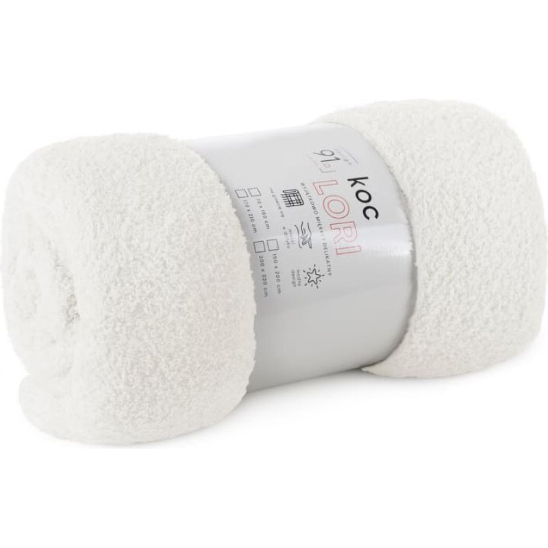 Sega gultas pārklājs 170x210 Lori balts flano tips D91