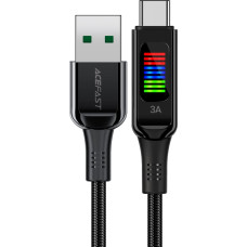 Acefast USB-A - USB-C kabelis 60 W ar 1,2 m displeju, melns