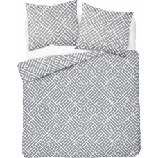 Kokvilnas gultas veļa 180x200 pelēka ģeometrija 4849 A Kokvilna 74