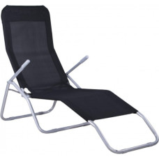 Atzveltnes krēsls Dārza krēsls 180x60x96 ISWING RELAX melns