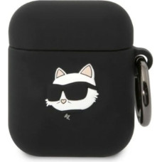 Karl Lagerfeld 3D Logo NFT Choupette Head Silicone Case for Airpods 1|2 Black