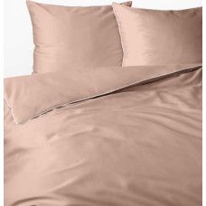 Satīna gultasveļa 160x200 persiku ar caurulēm Mako Satin 62