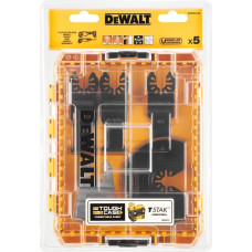 Dewalt-Akcesoria 5 zāģa asmeņu komplekts daudzfunkciju instrumentiem, koka, metāla, PVC griešanai DeWalt [DT20761-QZ] Vidēji izturīgs korpuss