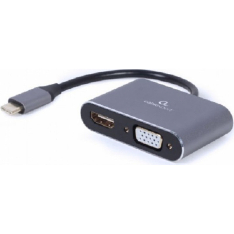 Gembird USB Type-C to HDMI + VGA Display Adapter Space Grey