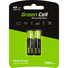 Green Cell Rechargeable Batteries 2x AA HR6 2000mAh