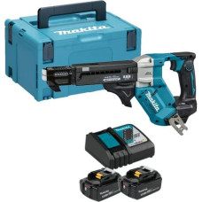 Makita-Maszyny akumulatora skrūvgriezis ar magazīnu ģipškartona plāksnēm, 18V, Makita [DFR551RTJ] 2x5,0Ah, Li-Ion, LXT